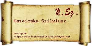 Mateicska Szilviusz névjegykártya